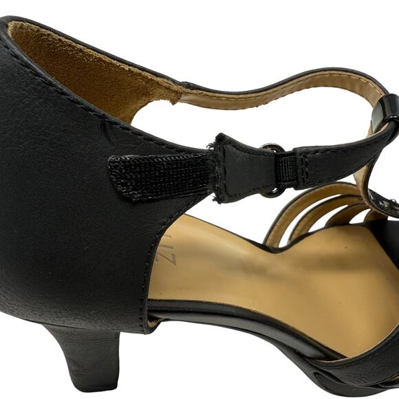 Naturalizer Delight Peep Toe Ankle Strap Women's Black Pump Size 8 - Picture 6 of 10